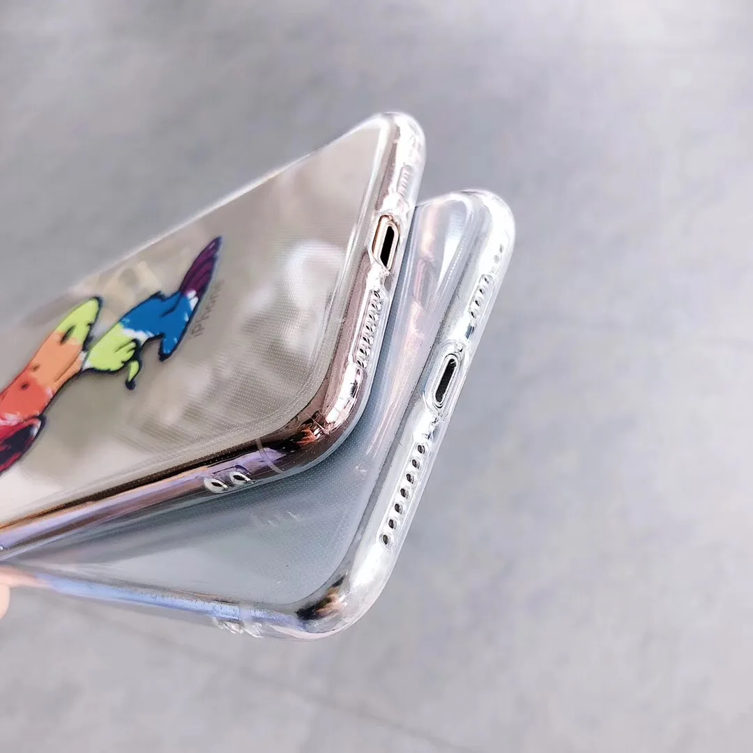 Окрашенный ins ветер мультфильм милый красный граффити медведь чехол для телефона