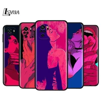 sexy lips hot girl for xiaomi redmi note 10s 10 9 9s 9t 8t 8 7 6 5 pro max 5a 4x 4 5g soft silicone black phone case