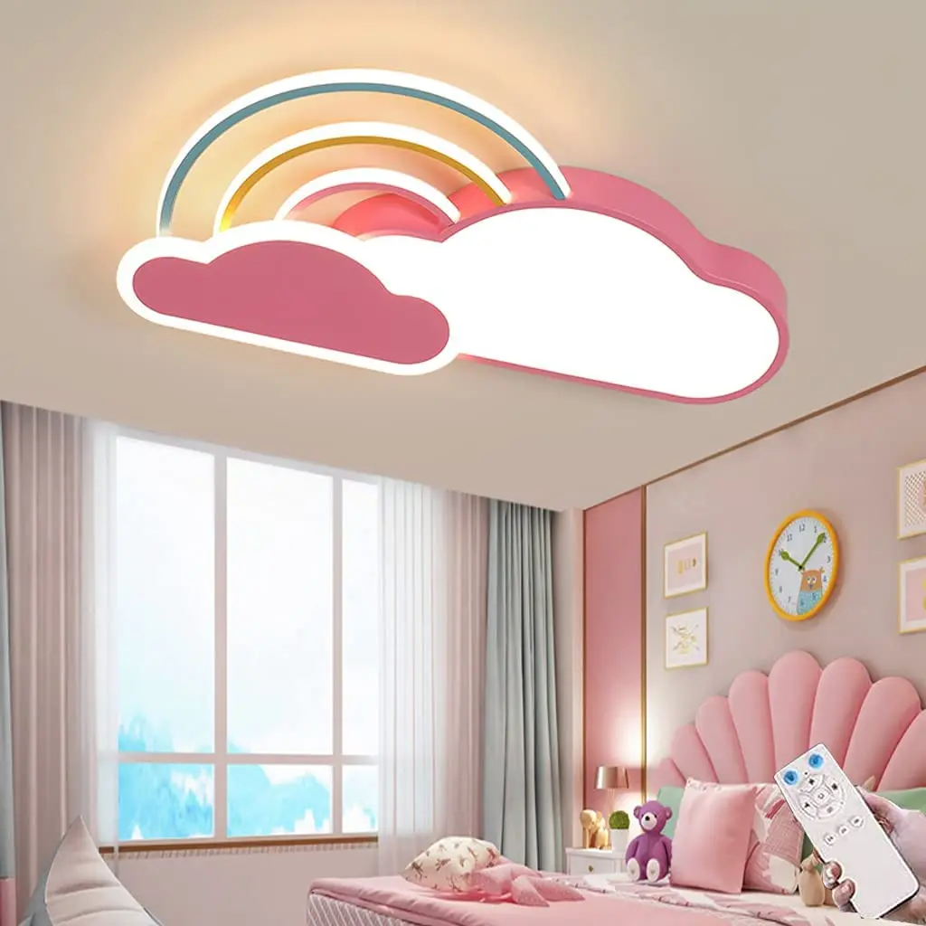 

Потолочный светодиодный светильник для детской комнаты, мультяшная люстра с регулируемой яркостью, декоративное освещение для спальни с д...