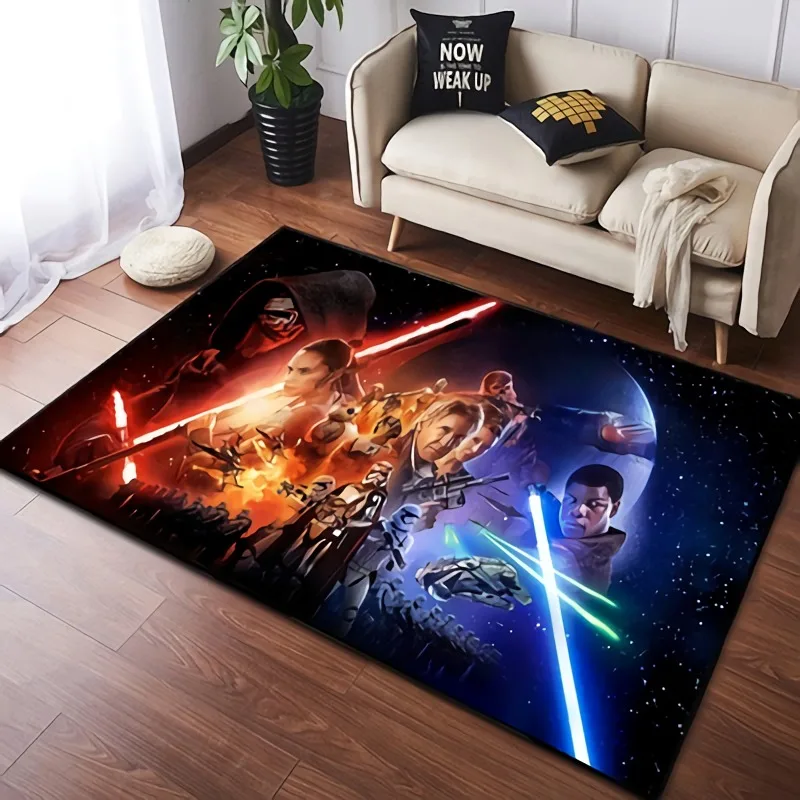 Alfombra de juego de Star Wars para bebé, alfombra grande de 80x160cm para decoración de sala de estar, dormitorio, habitación de niños y pasillo