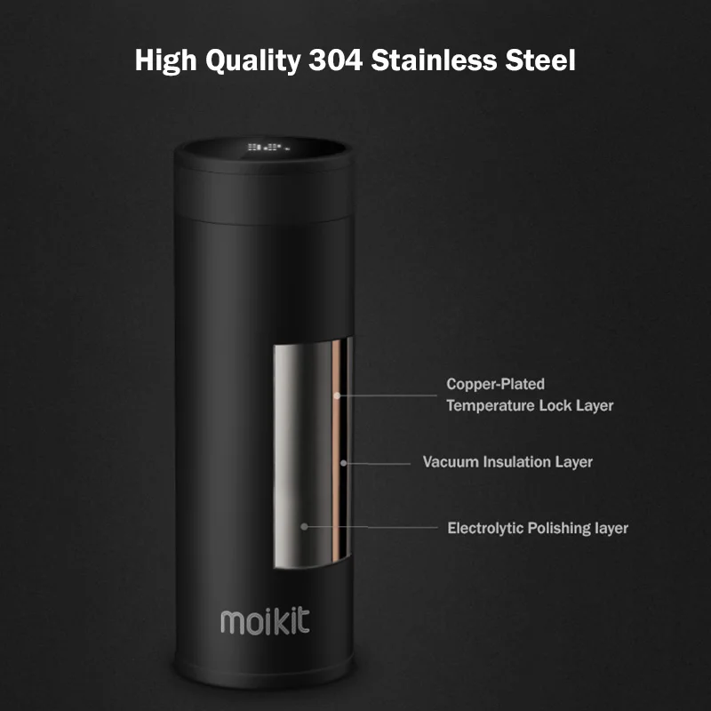 2019 IPX8 водонепроницаемый умный термос чашка воды Термос кружка с ЖК сенсорным