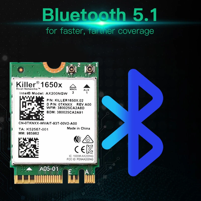 Двухдиапазонный ноутбук Intel killer 1650X 3000 м Bluetooth 5 1 гигабитная беспроводная сетевая