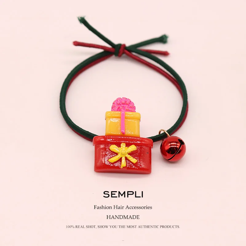 Cake Sempli, 22 вида, высокие нейлоновые резинки, рождественский сезон, колокольчик, эластичные резинки для волос, для женщин, девочек, Санта Клаус, Рождественская елка, головные уборы - Цвет: Cake