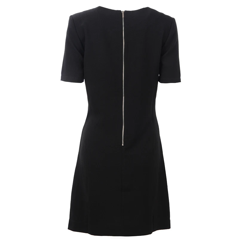 Женское платье с короткими рукавами облицованная одежда для работы черное