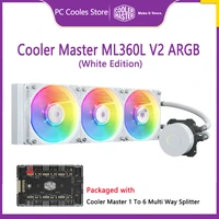 cooler master ml360l v2 argb white edition cpu water cooler liquid cooling 120mm addressable rgb fan for 115x 2011 2066 am4