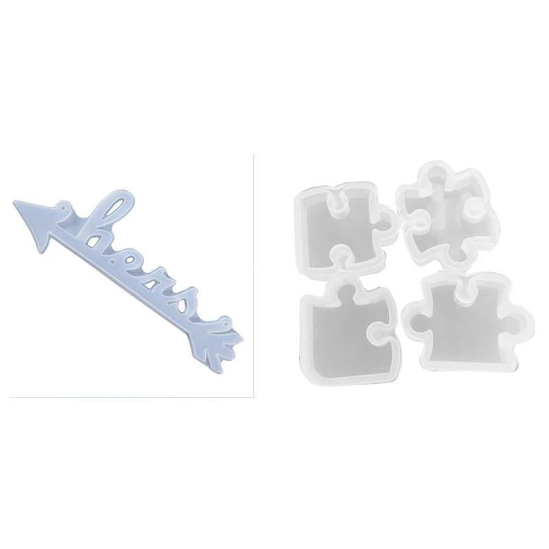 

2 набора силиконовых форм: 1 Набор «сделай сам», форма-головоломка и 1 шт., список украшений, силиконовая форма «She Arrowtag»