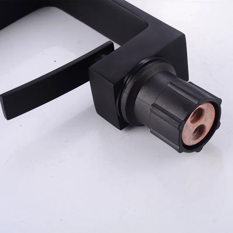 Матовый черный латунный корпус для раковины смеситель ванной комнаты с одной