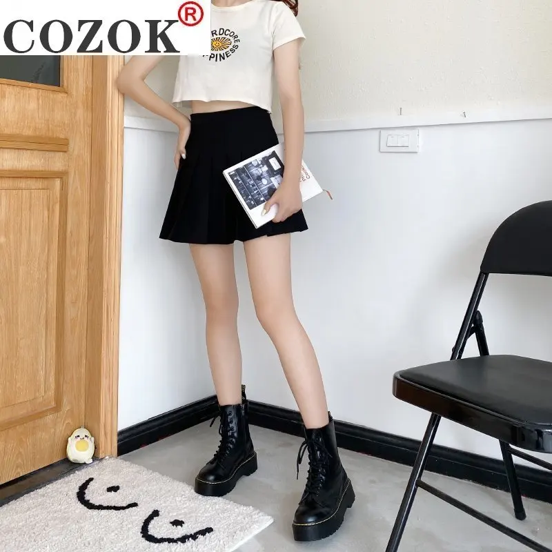 

Solid Color Lace Up Martin Boots Fashion Round Toe Ankle Boots Chunky Rubber Non-slip Women Boots Leather Boots Zapatillas Mujer