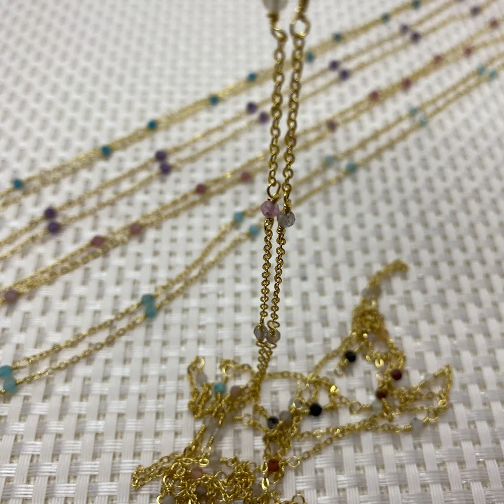 

Stainless Steel Handmade Chain Jewelry Making DIY Necklace Bracelet Multi-color Optional Natural Stone Handmade Chain 1 Meter