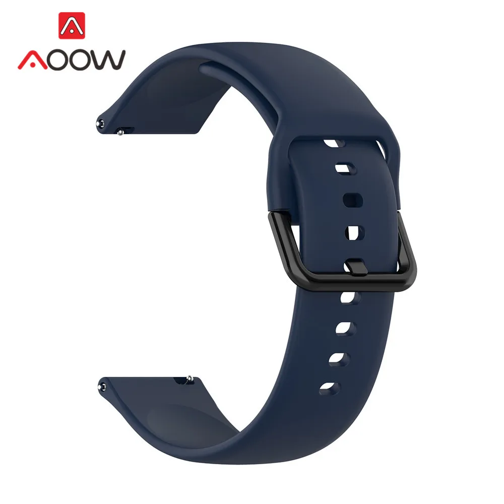 Blue AOOW 20 мм ремни для samsung Galaxy Active 2 R830 R820 R500 Spor черный браслет с пряжкой ремешок для Galaxy Watch 42 мм gear S2 - Цвет ремешка: Blue