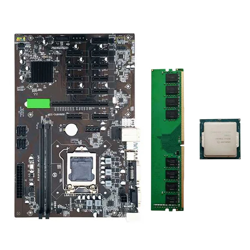 

Семейная материнская плата майнера BTC с процессором G3930/G3900 + память 4G DDR4 LGA 1151 поддерживает слот графической карты 12 GPU