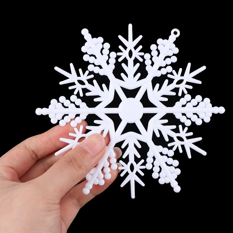 

10pcs/set 12 petals plastic white snowflake flakes Christmas venue decoration