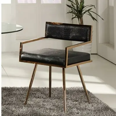 

Promotion XINHE factory Modern Black metal Dining Chair style Home furnitue dining room Chair Iron Chair