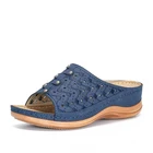 MCCKLE  женские туфли на низком каблуке, летние удобные сандалии с открытым носком, повседневные нескользящие тапочки на танкетке, сандалии, Mujer на плоской платформе