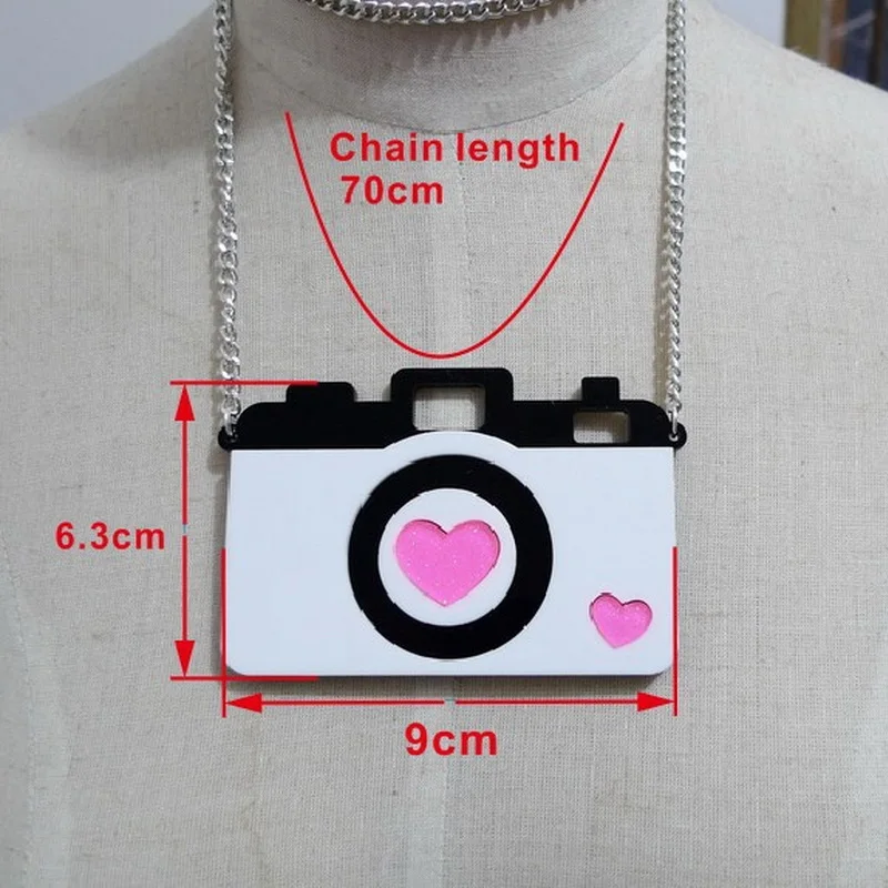 Модные ювелирные изделия Винтажный стиль фото девушка камера сердце кулон