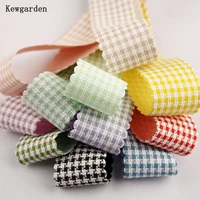 kewgarden 1 5 1 10mm 25mm 38mm houndstooth ribbon diy hair bow tie brooch accessories handmade tape packing riband 10 yards