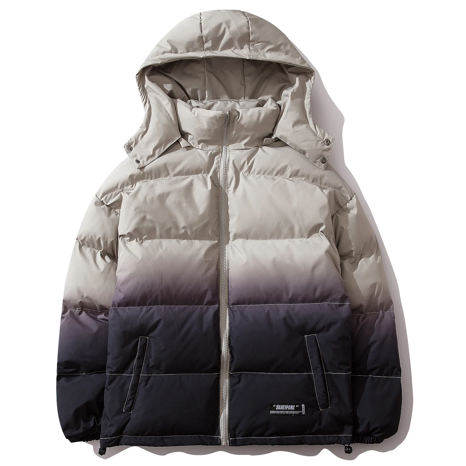 Парка мужская с капюшоном уличная теплая ветровка градиентом в стиле Харадзюку |