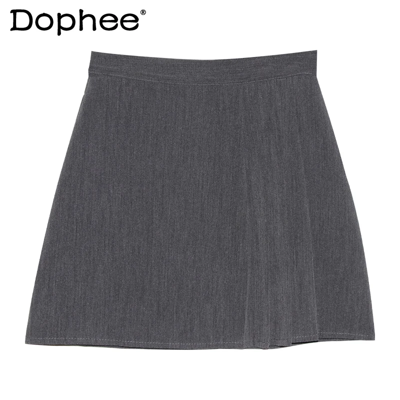 

Женская плиссированная юбка, универсальная трапециевидная короткая юбка с высокой талией, однотонная модная юбка на бедрах, лето 2021