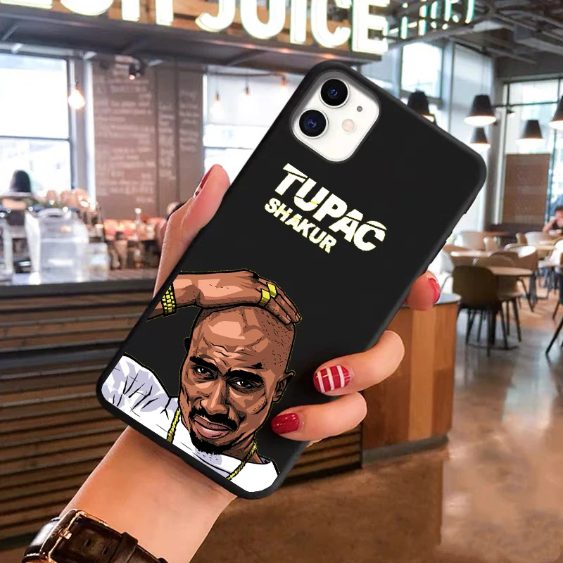 Rapper 2pac singer Tupac TPU soft Phone case For iphone 12pro max SE 5S 6 6S 7 8 plus 12mini XS XR XSMAX 11PRO MAX back coque