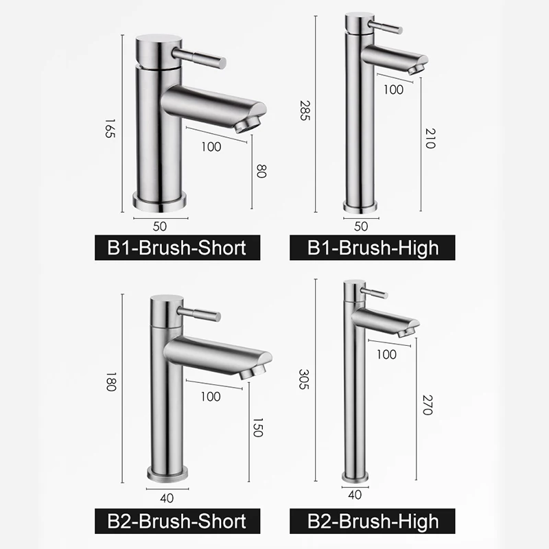Смеситель для раковины MOLI из нержавеющей стали 304 Черный кран матового никеля с