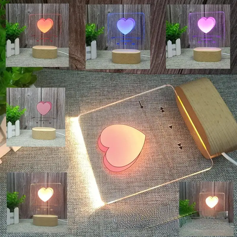 

Heart Night Lamp Light Valentine's Day Customized Event Gifts Living Dinging Room Kawaii Decoration Bedside Table Nightlight