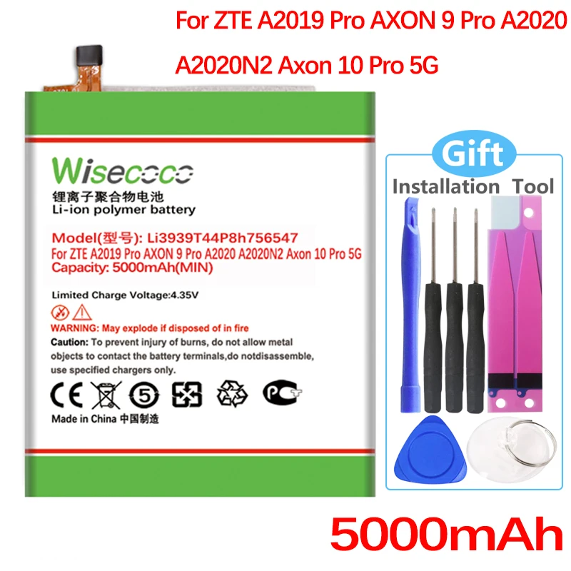 WISECOCO LI3939T44P8H756547 Батарея для ZTE A2019 Pro AXON 9 A2020 A2020N2 Axon 10 5G высокое качество чехол