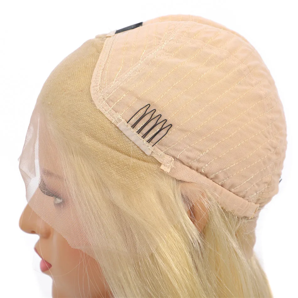 

613 Blonde Lace Front Human Hair Wigs Body Wave 13x4 Lace Frontal Pre Plucked 8-26 150% Brazilian Remy Lace Wigs For Women