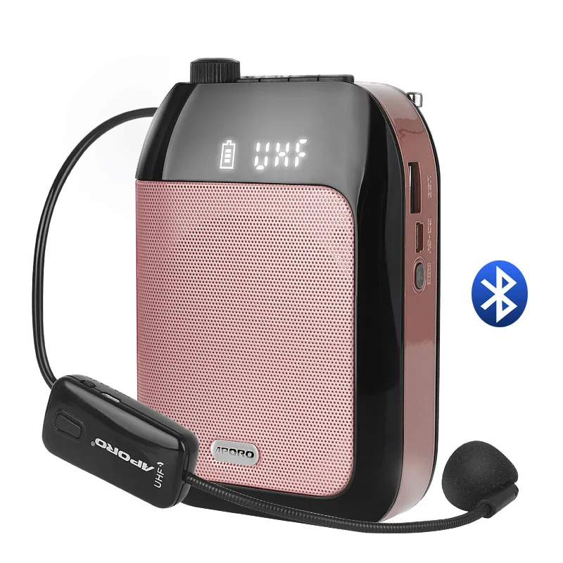 15W Bluetooth Megaphone 2400 mAh UHF Wireless Voice Amplifier Portable Headset Microphone Music Player for Teacher Promotion | Электроника