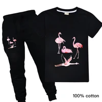 fille vetement flamingo t shirt and long pants toddler girls clothing sets animal print casual tops summer clothes outfits