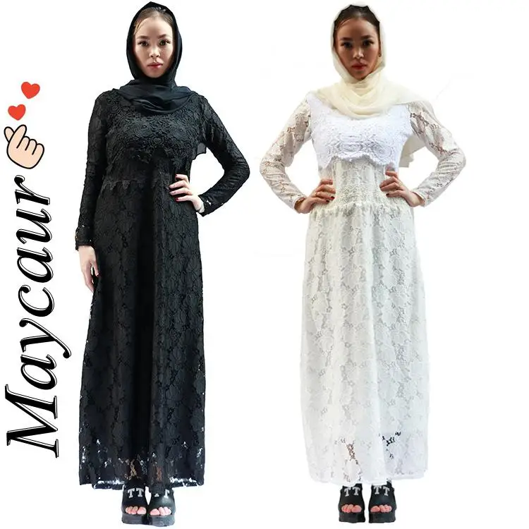 Кружевное платье мусульманская женская одежда весна-осень новая вышивка модная