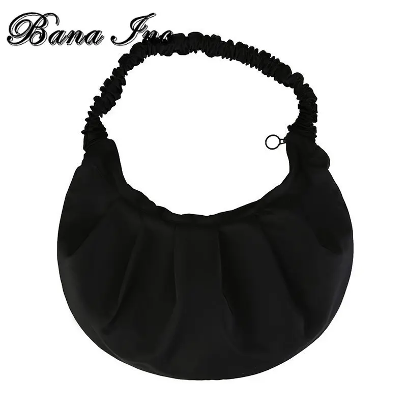 

Nylon High Capacity Half Moon Crossbody Bags For Women 2021 Summer Light Shoulder Bag Female Simple Crossbody Handbags