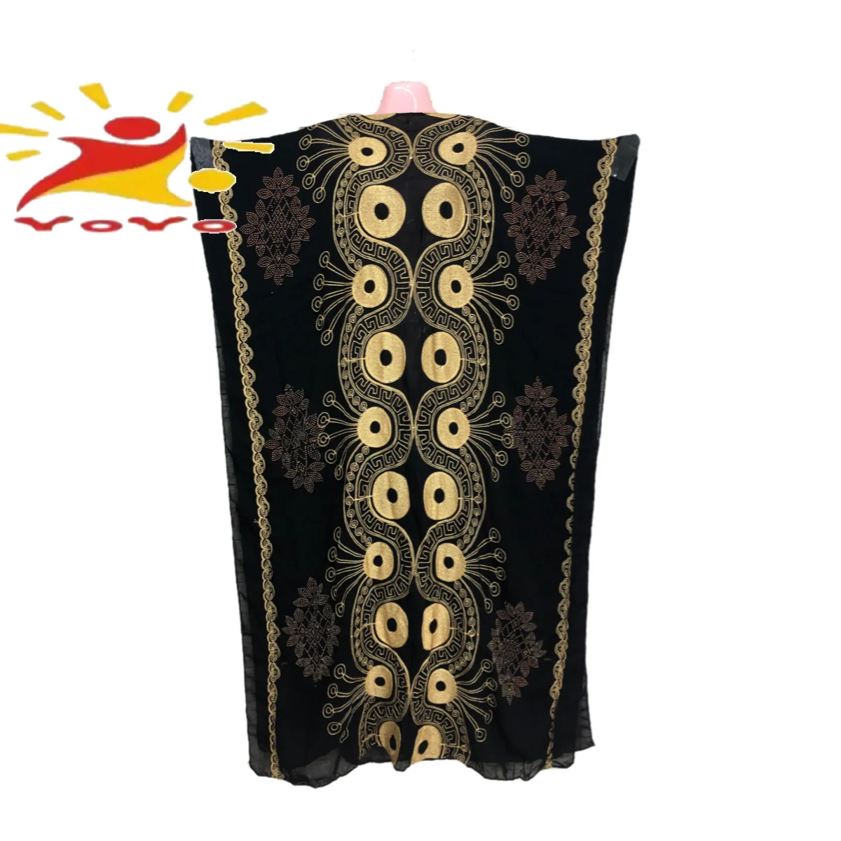 

Новинка Африканский стиль вышивка абайя длинные Дашики Бриллиантовая повседневная одежда черное платье Свободный мусульманский халат для африканской женщины HB100