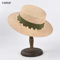 uspop summer straw hats falt sun hats wide brim pearl beach hat natural haworthia cooperi straw hats