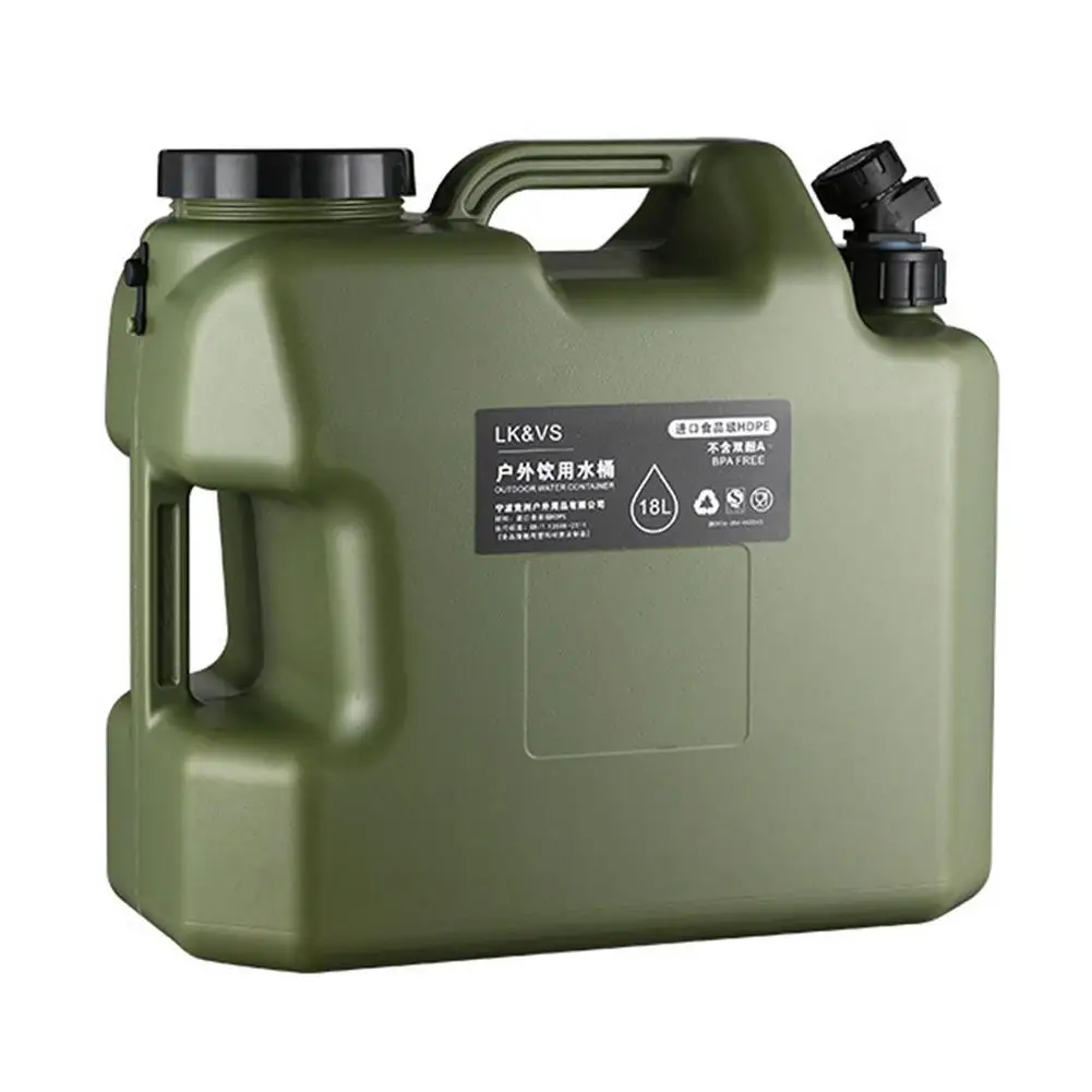 

10L/18L Outdoor Hiking Camp Water Bucket Portable Car Driving Water Tank Container Large-caliber Camping Water Canister With Fau