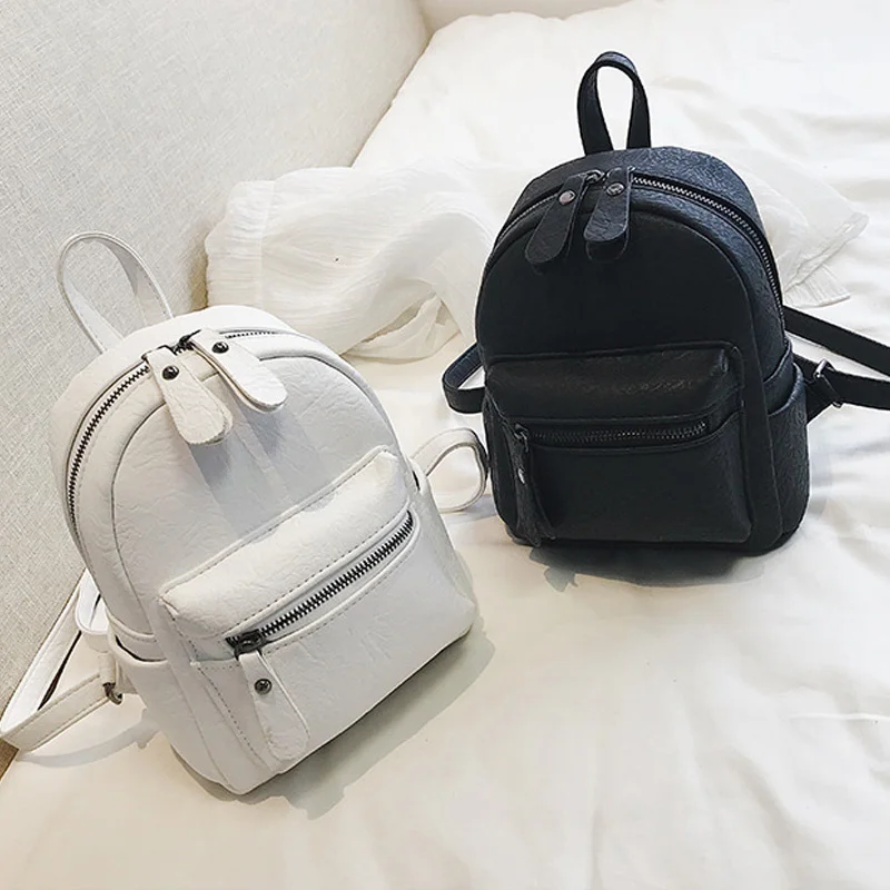 

2021 New Women Backpack Quality Soft PU Leather Backpacks Travel Multi-Function Back-pack Mini Branded Girls College schoolbag