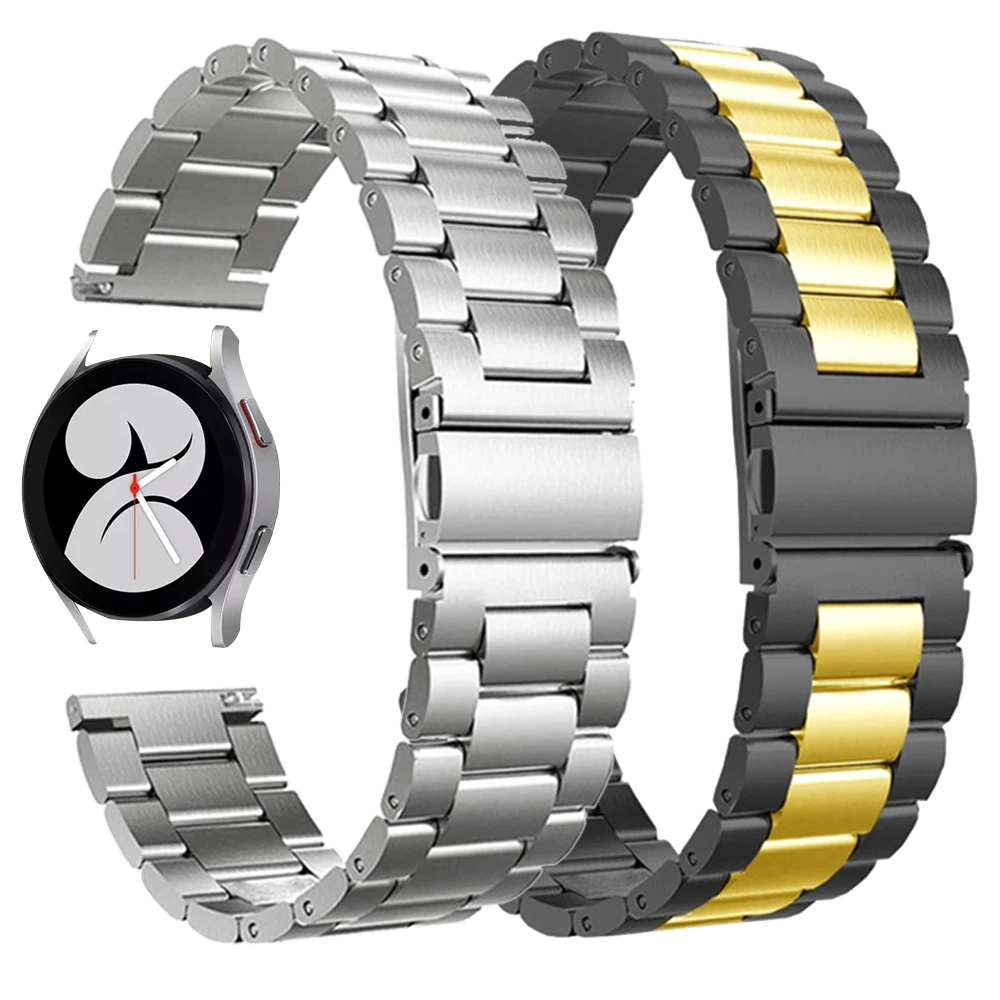 

Stainless Steel Band Strap for Samsung Galaxy Watch 4 Classic 42mm 46mm/Watch4 44mm 40mm for Wristband Replacement Accessories