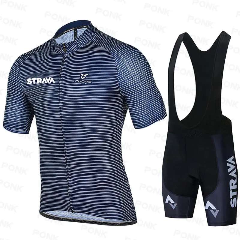

Новинка 2021, Трикотажный костюм Strava для велоспорта, дышащая одежда, трикотажная одежда для велоспорта с короткими рукавами, спортивный костю...