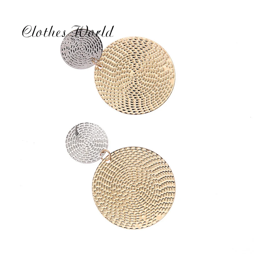 Трендовые женские круглые серьги большие подвески ювелирные изделия на