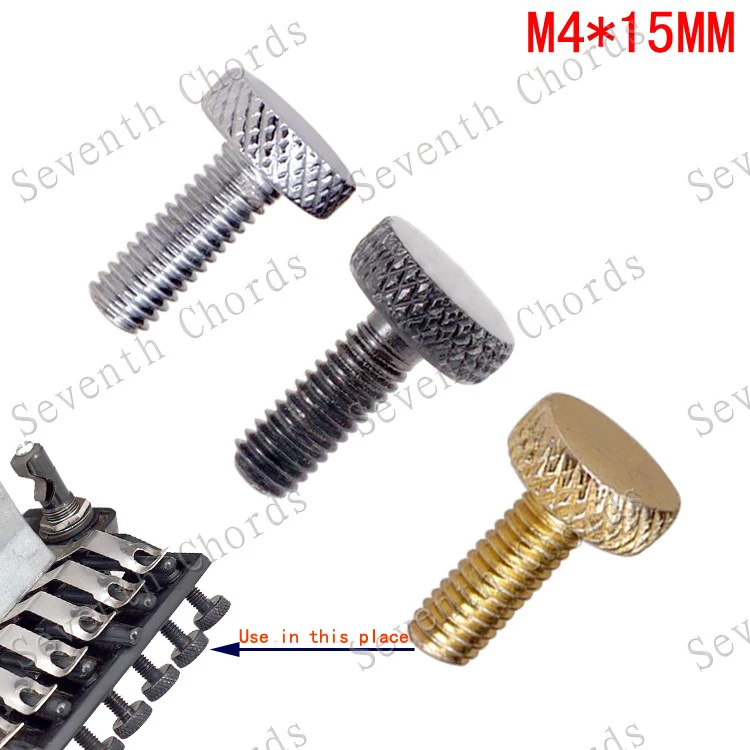 6 pcs gewinde durchmesser 4mm pitch 07 mm tremolo brücke feine tuning schrauben für e gitarre chrom schwarz gold für wählen free