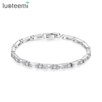 luoteemi new fashion cubic zirconia tennis bracelet bangles for women wedding engagement jewelry party pulseira christmas gifts