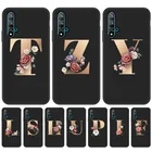 Чехол с надписью Initial для телефона Huawei Nova 5T, чехол, мягкая задняя крышка для Huawei P Smart 2021 2019 Z Mate 20 Lite 40 Pro, бампер, чехол