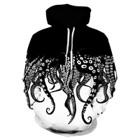 2021 autumn and winter 3d printing octopus tentacles hoodie mens and womens pullover casual fashion hip hop sweatshirt