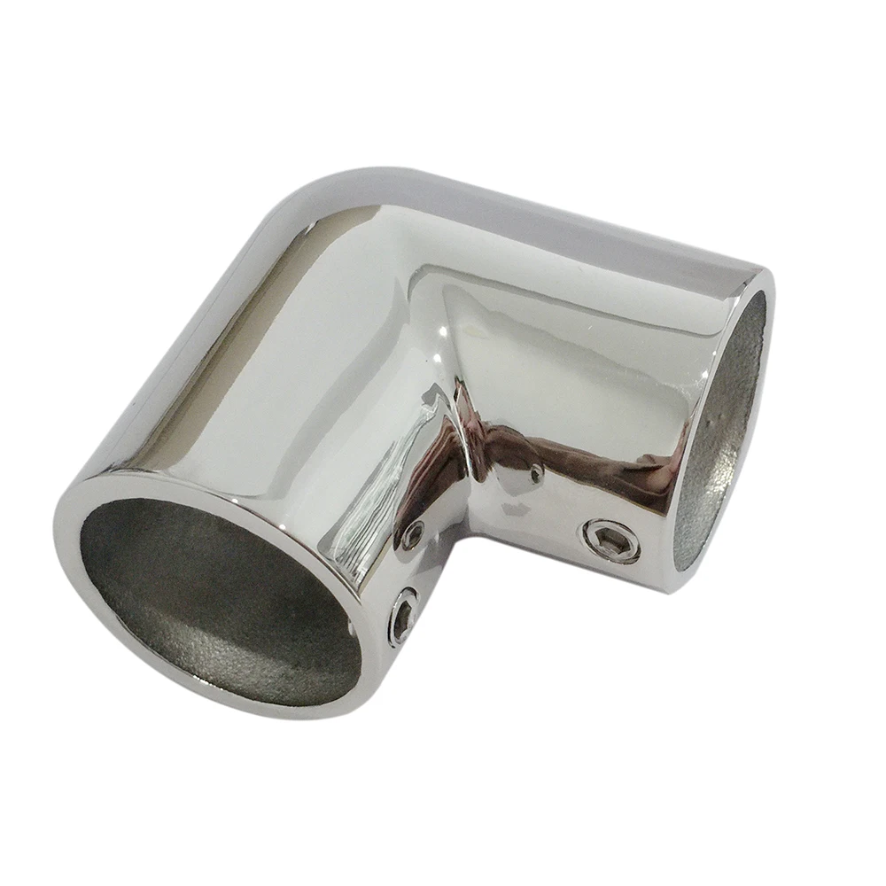Heavy Dudy Marine Grade 316 Steel Stainless 2-Way Boat Hand Rail Fitting 90 Degree Elbow  Tube
