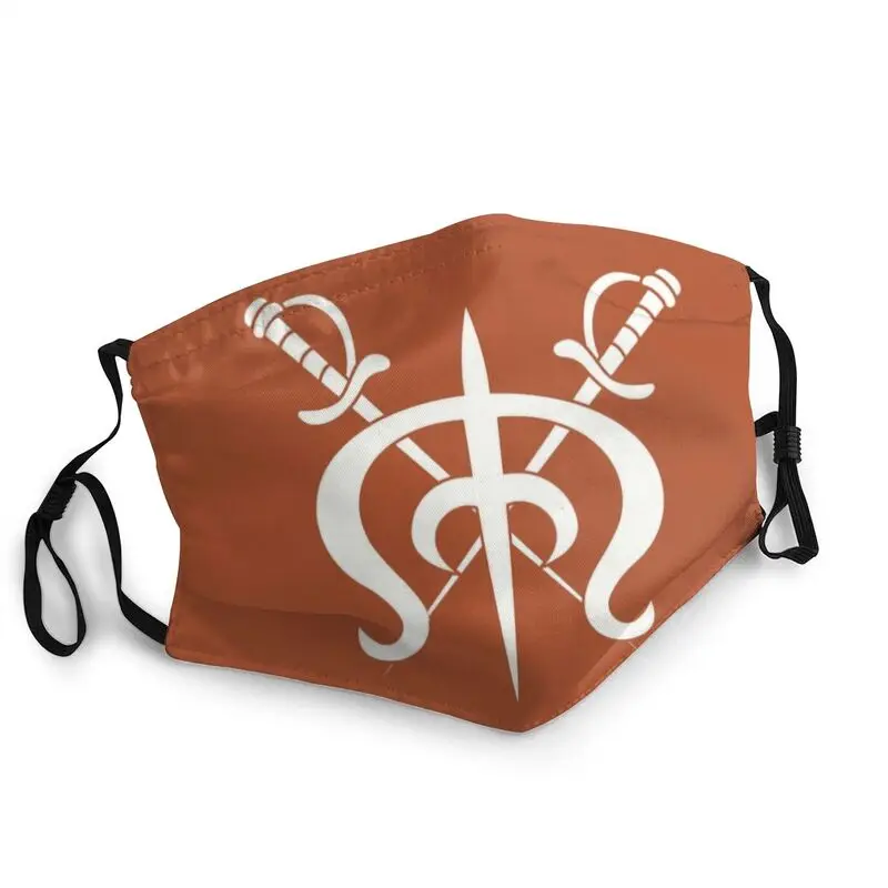 Веселый Roger маска против дымки пыле стирка и изображением пиратского символа для