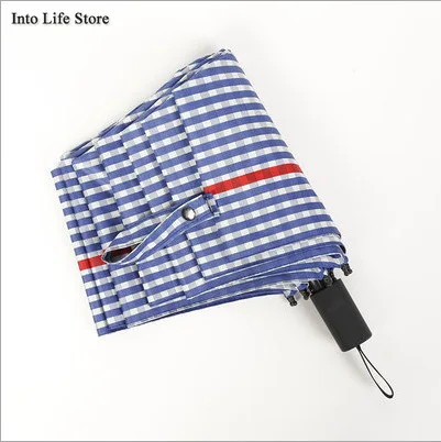 

Creative Checkered Umbrella Rain Women Big Sun Folding Umbrella UV Windproof Clear Umbrellas Balck Coating Gift Ideas UPF50+