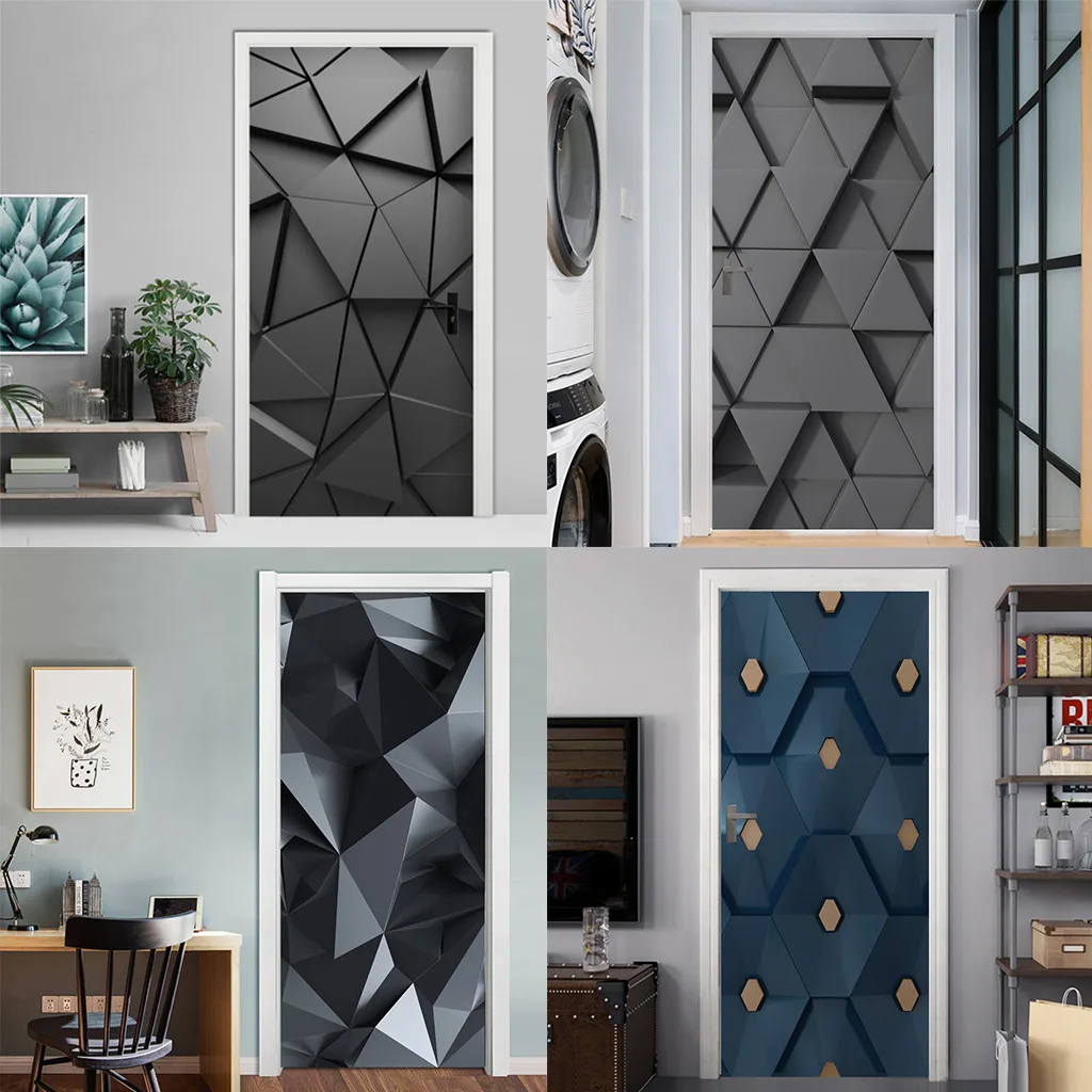 

77*200CM Three-dimensional Simulation Door Stickers DIY Waterproof Self Adhesive Wallpaper Stickers on the Doors Home Decor