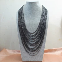 european and american exaggerated new multilayer chain stack necklace gun black multilayer water chain