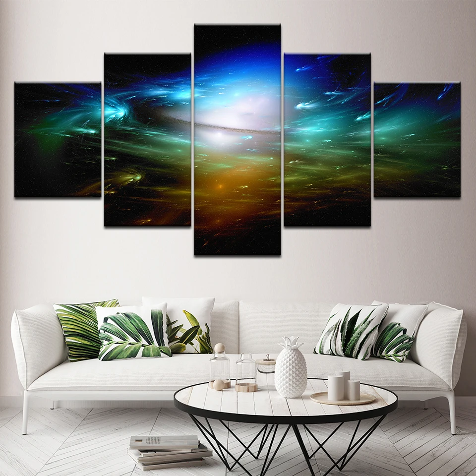 5 панелей холст с изображением земли космические художественные принты