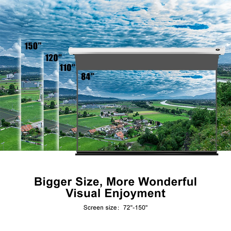 

VIVIDSTORM 120 inch Slimline Electric Tab-tensioned Pull Down Obsidian Long Throw Ambient Light Rejecting Screen Material 4k HD