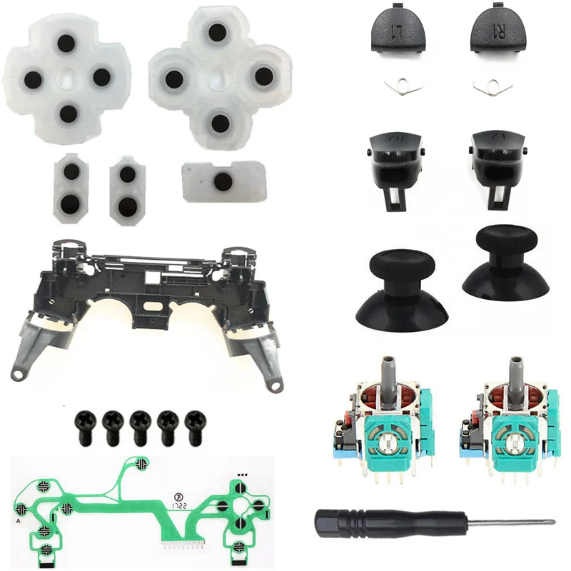 

PS4 Pro JDM-050 JDM-055 JDS 055 JDS 050 ремонт R1L1R2L2 пусковые кнопки 3D аналоговые джойстики палочки для большого пальца проводящая резиновая пленка